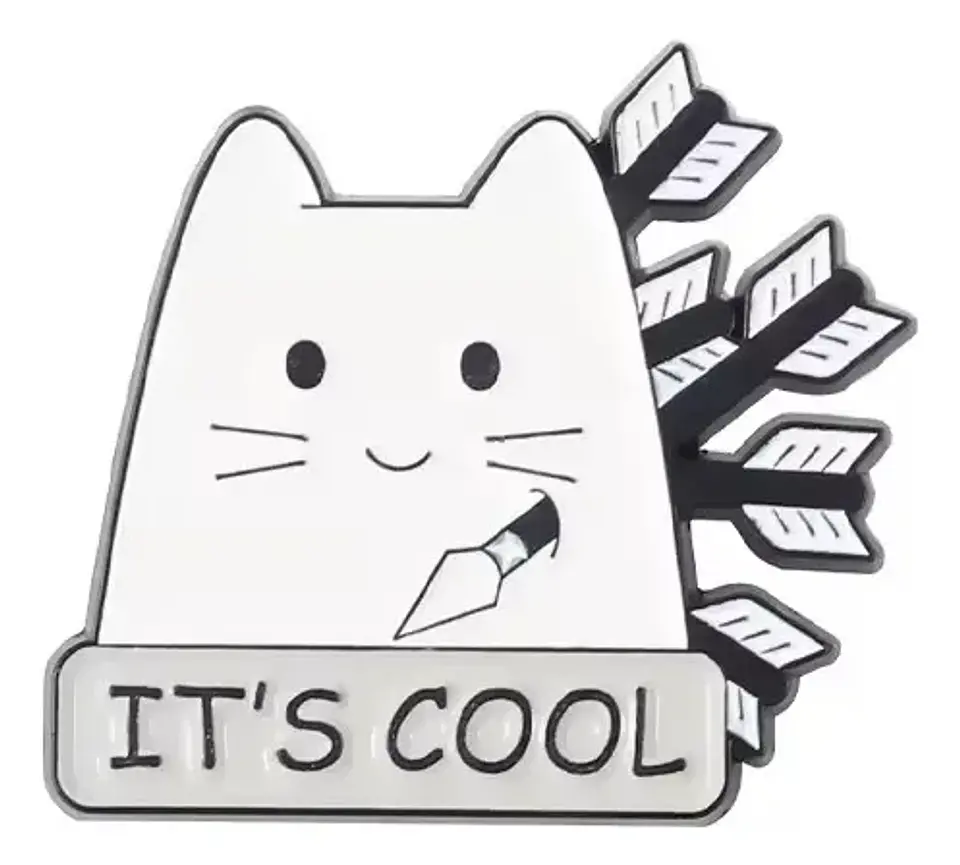 Pins De Gato Comiendo / I Love Cats / Broches Metálicos 13
