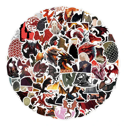 La Casa Del Dragon - Set De 50 Stickers / Calcomanías