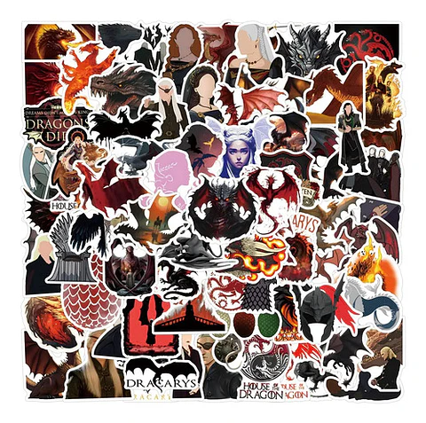 La Casa Del Dragon - Set De 50 Stickers / Calcomanías