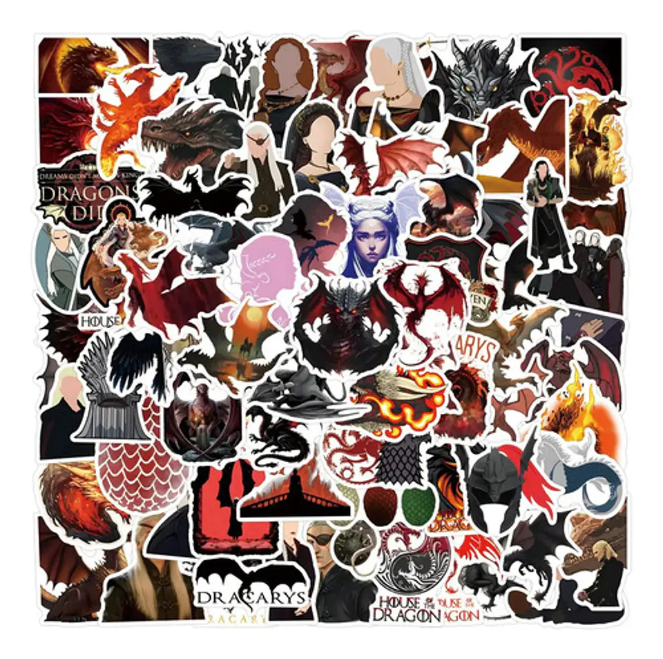 La Casa Del Dragon - Set De 50 Stickers / Calcomanías 2