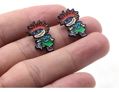 Aros Aretes Pendientes Carlitos Baldosa / Acero Quirúrgico