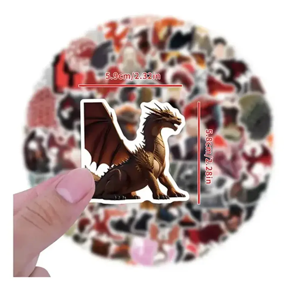 Set 100 Stickers De La Casa Del Dragon - Pegatinas 3