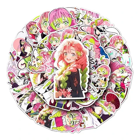Mitsuri Kanroji - Set 50 Stickers / Calcomanía Autoadhesiva