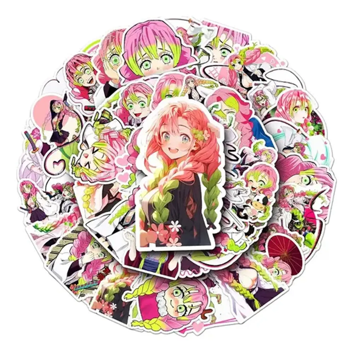 Mitsuri Kanroji - Set 50 Stickers / Calcomanía Autoadhesiva 1