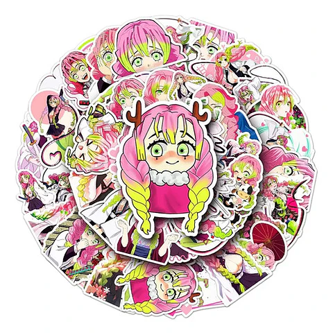 Mitsuri Kanroji - Set 50 Stickers / Calcomanía Autoadhesiva