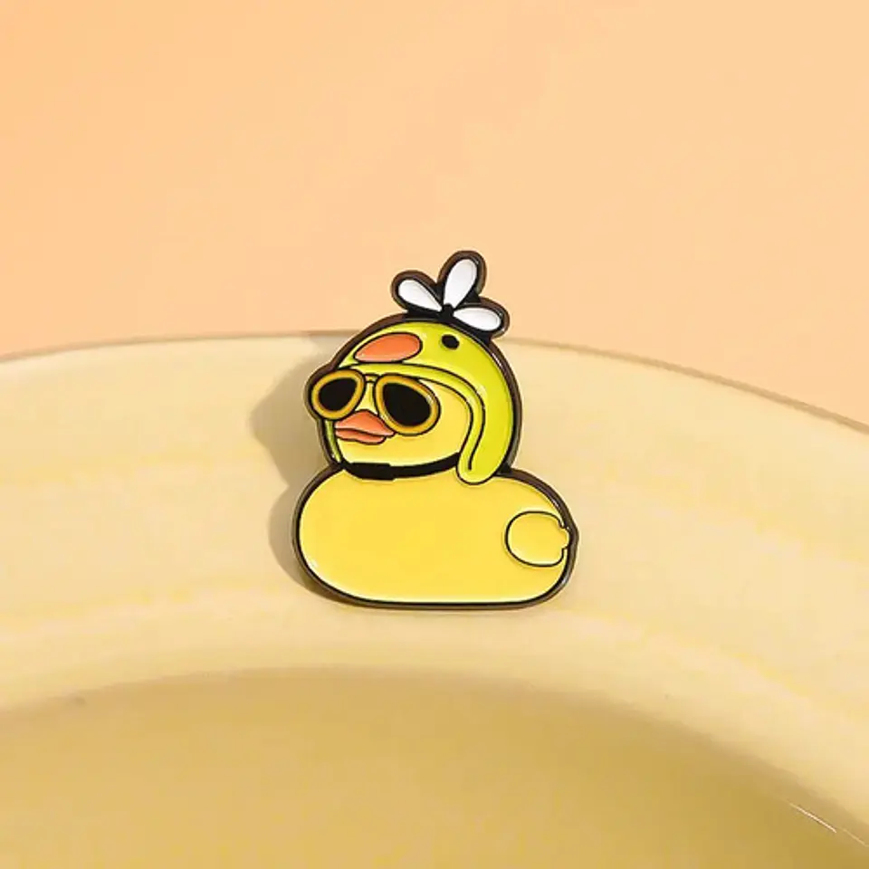 Pins De Pato Vaquero / Pato Kawaii / Broches Metálicos 12