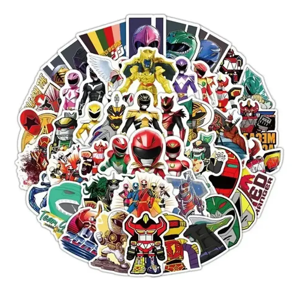 Power Rangers - Set 50 Stickers / Calcomanías Autoadhesivas 1