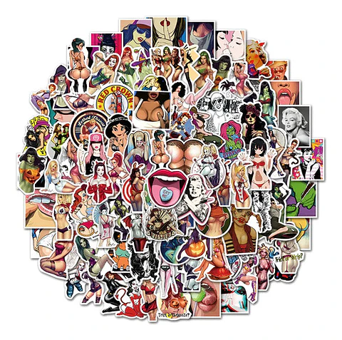Set 100 Stickers De Free Woman - Pegatinas / Calcomanías