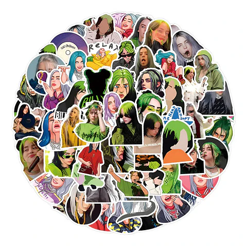 Set 100 Stickers De Billie Eilish - Pegatinas / Calcomanías