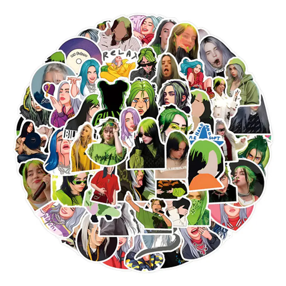 Set 100 Stickers De Billie Eilish - Pegatinas / Calcomanías 1