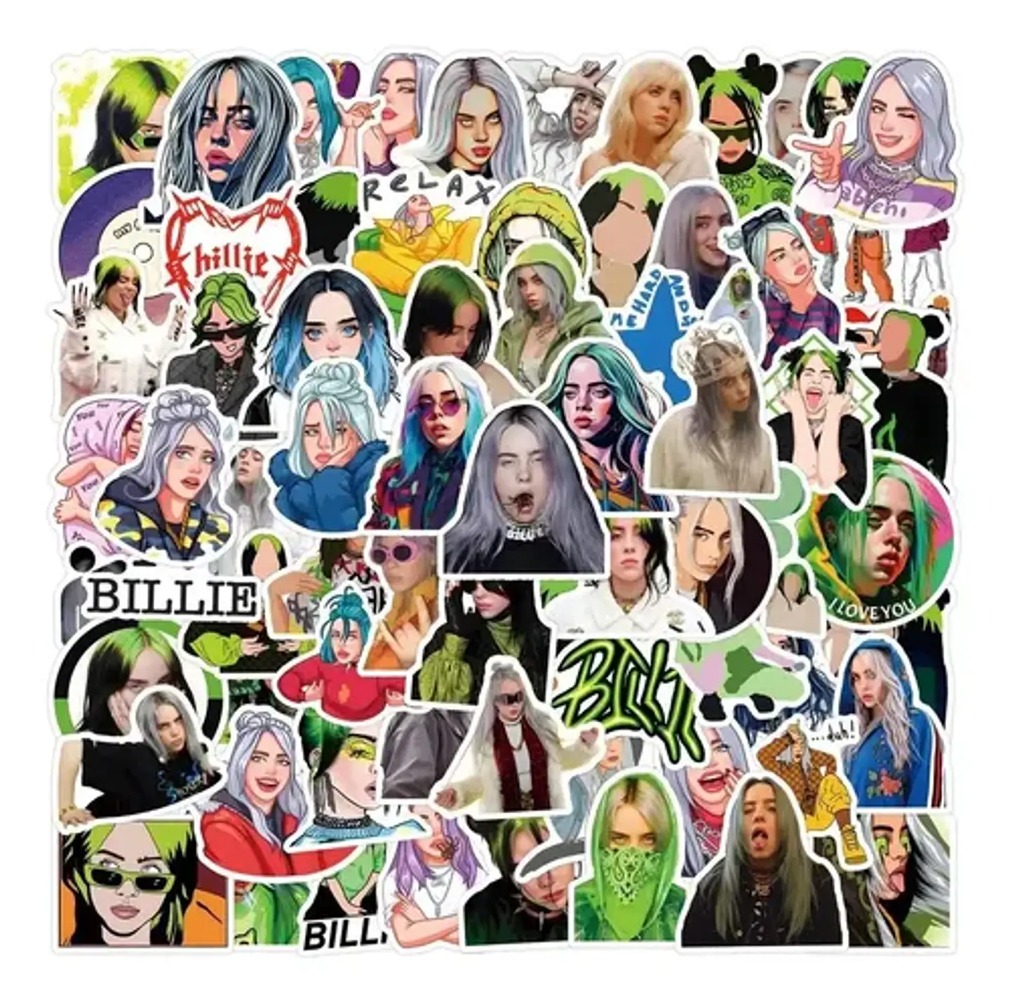 Set 100 Stickers De Billie Eilish - Pegatinas / Calcomanías 3