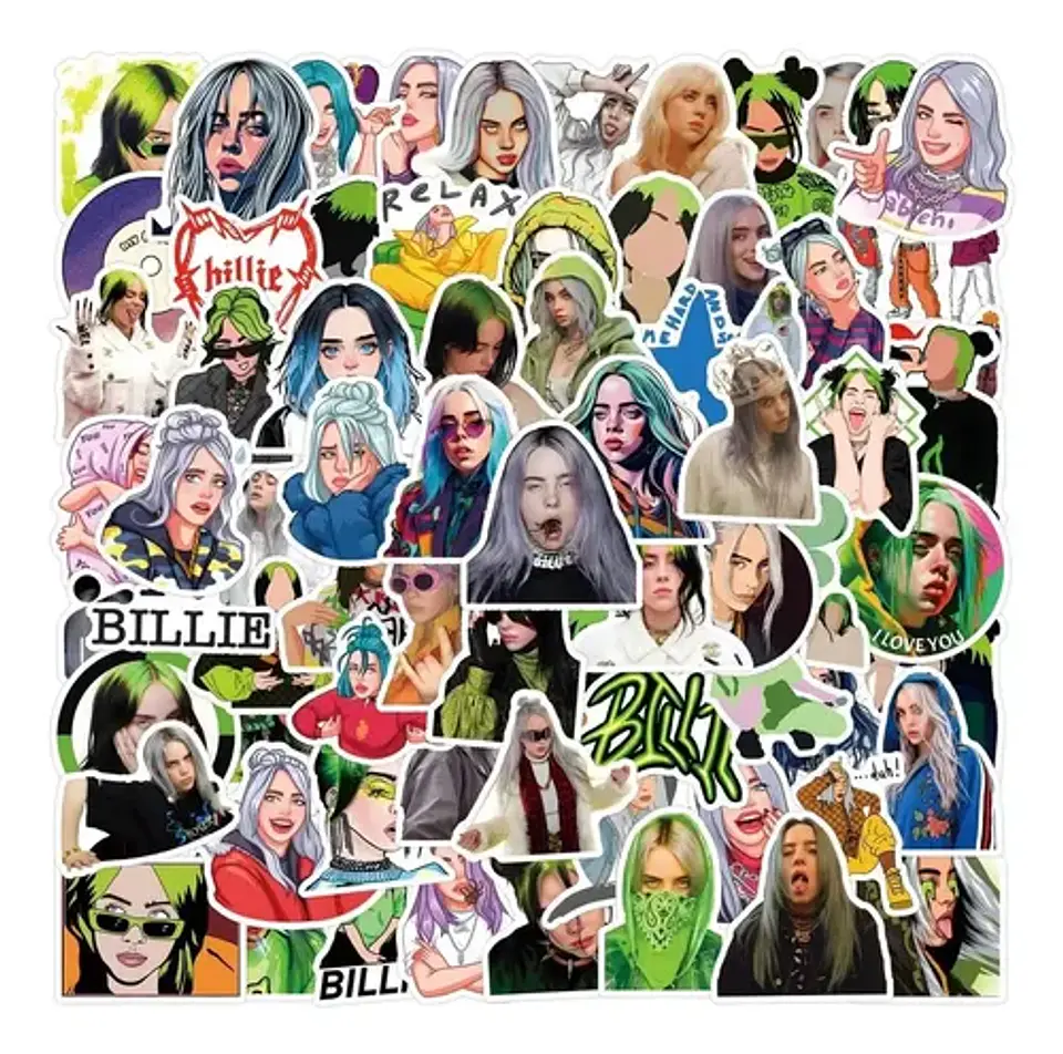 Set 100 Stickers De Billie Eilish - Pegatinas / Calcomanías 3