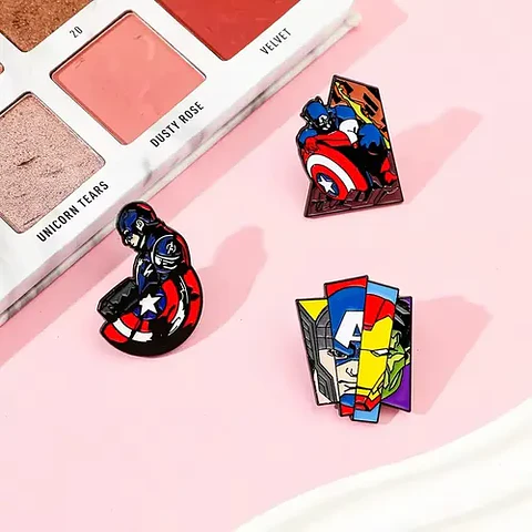 Pins De Capitán América / Marvel / (pines) Broches Metálicos
