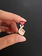 Pins De Corazon Coreano Kawaii / Corazon / Broches Metalicos - Miniatura 2