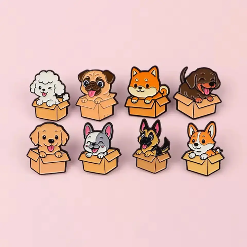 Pins De I Love Perritos / Perros Kawaii / Broches Metalicos 16