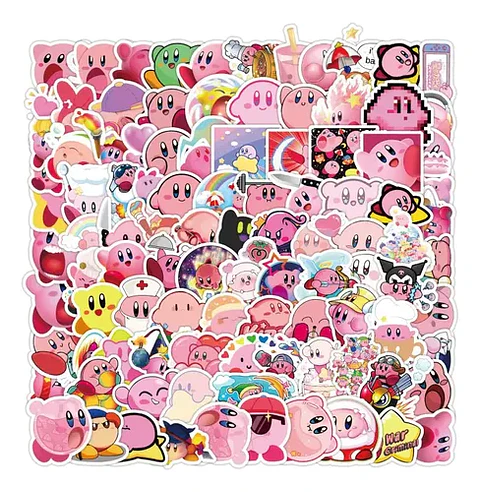 Set 100 Stickers De Kirby - Pegatinas / Calcomanías