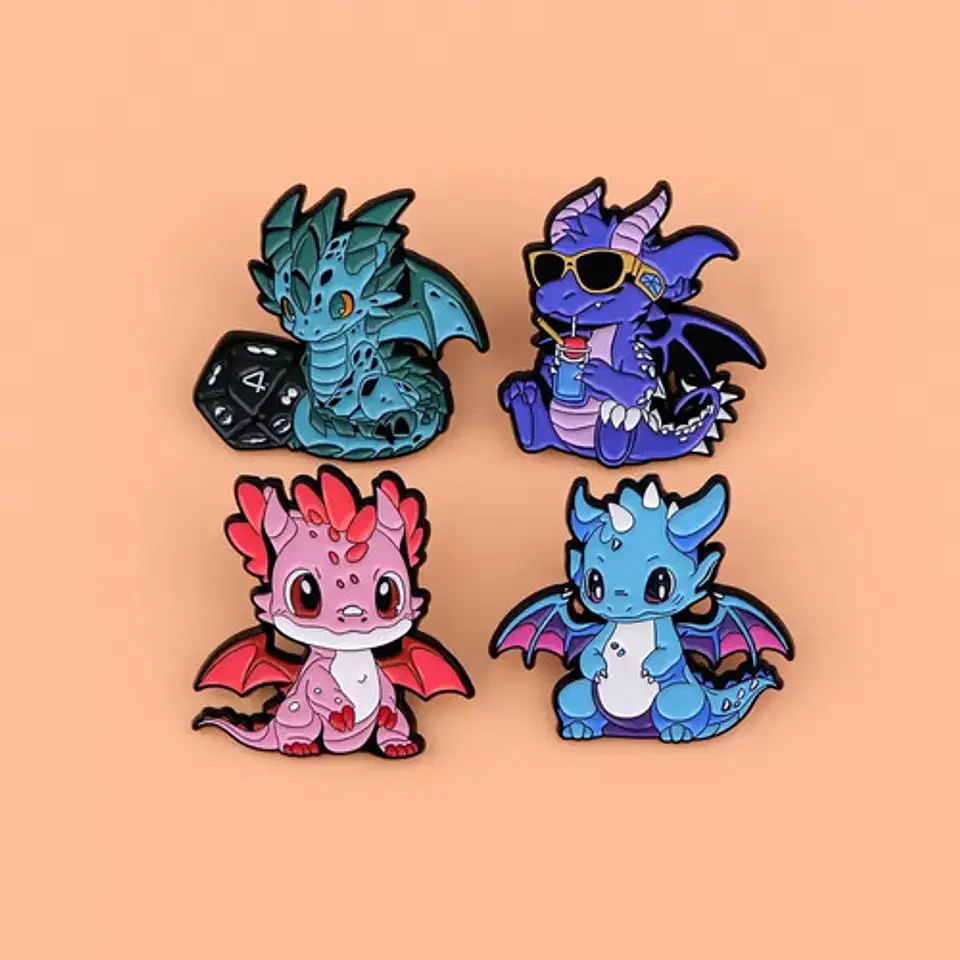 Pins De I Love Dragones / Dragones / Broches Metalicos 2