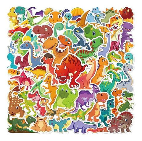 Set 100 Stickers De Dinosaurios - Pegatinas / Calcomanías