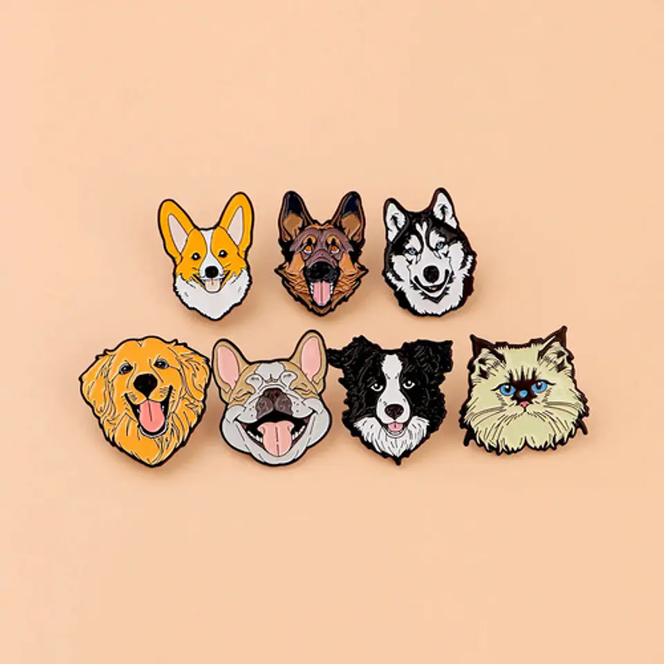 Pins De Bulldog / Perros Kawaii / Broches Metalicos (pines) 3