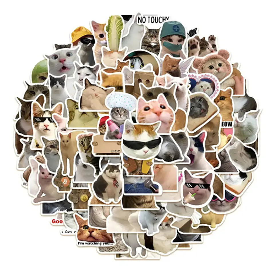 Set 100 Stickers De Gatos Gatitos - Pegatinas / Calcomanías 1