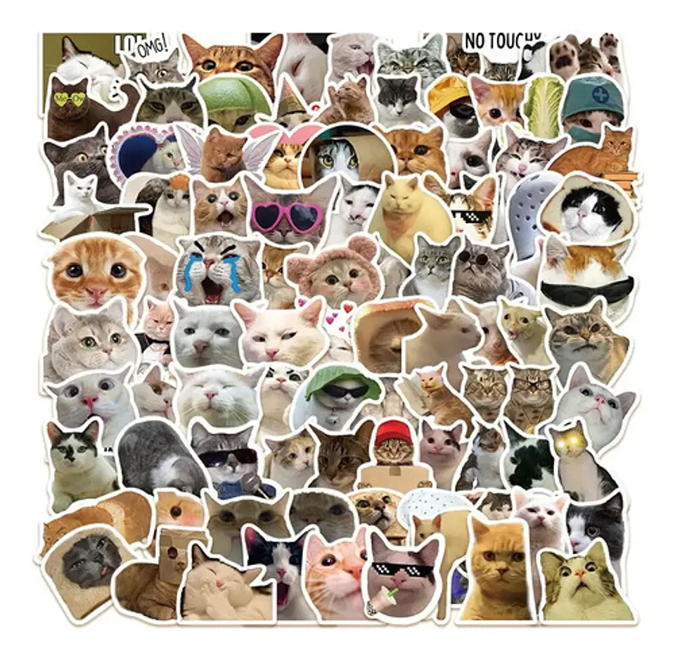 Set 100 Stickers De Gatos Gatitos - Pegatinas / Calcomanías 3