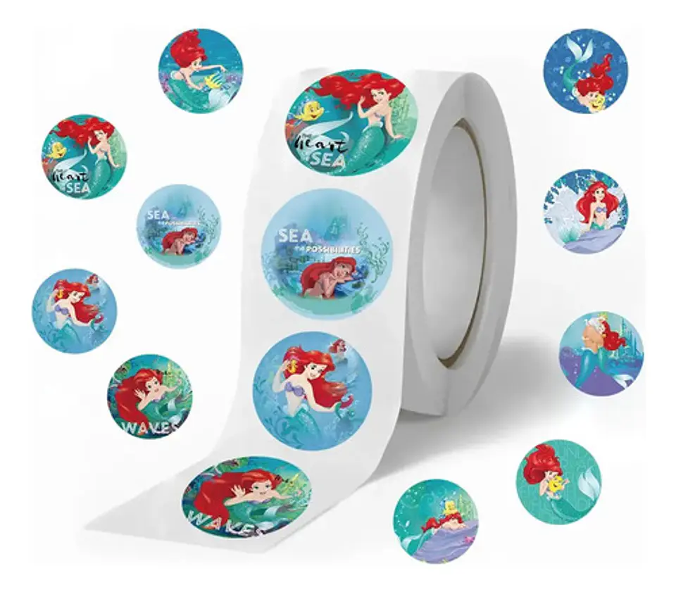 La Sirenita - Set De 500 Stickers / Rollo De Pegatinas 2