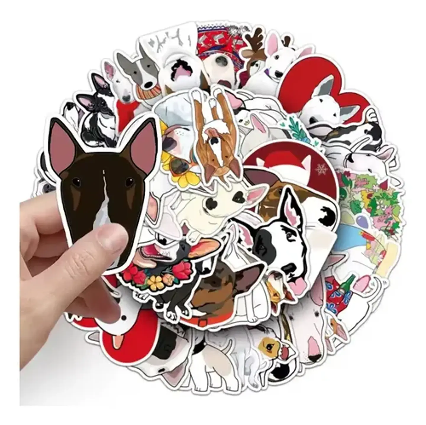 Perro Bull Terrier Kawaii - Set De 50 Stickers / Calcomanias 3