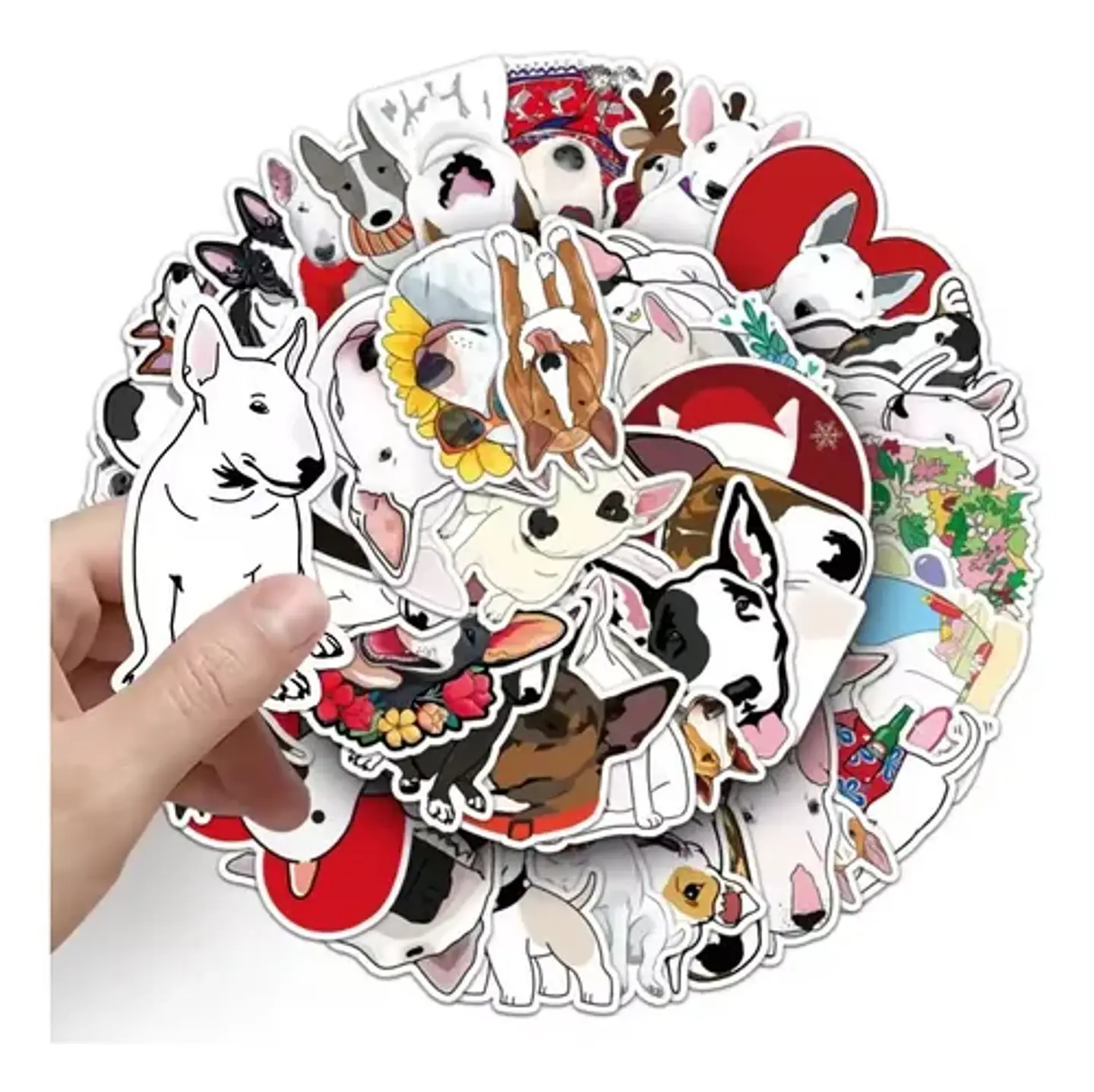 Perro Bull Terrier Kawaii - Set De 50 Stickers / Calcomanias 4