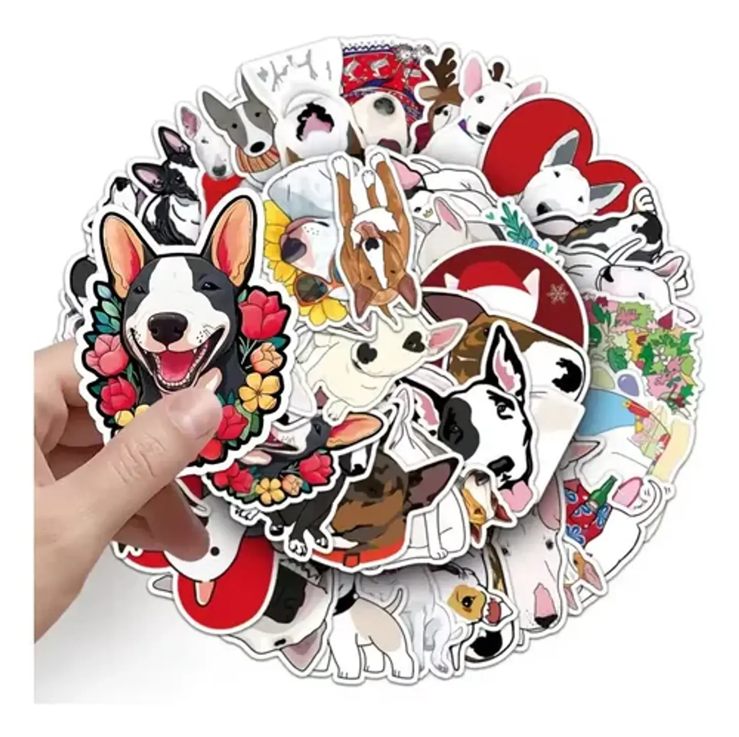 Perro Bull Terrier Kawaii - Set De 50 Stickers / Calcomanias 5