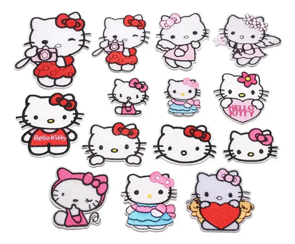 Hello Kitty / Set 15 Parches Bordados Para Ropa Hello Kitty 1