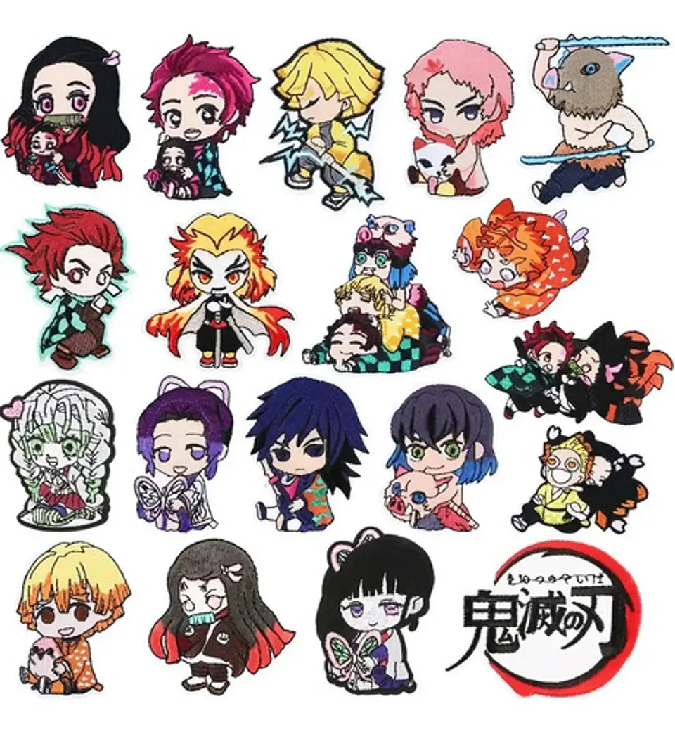 Demon Slayer / Set 19 Parches Bordados Ropa De Demon Slayer 1