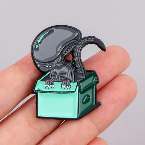 Pins De Alien Kawaii / Alien Divertido / Broches Metálicos
