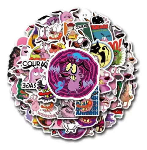 Coraje El Perro Cobarde  - Set De 50 Stickers / Calcomanias