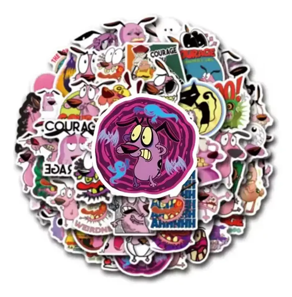 Coraje El Perro Cobarde  - Set De 50 Stickers / Calcomanias 1