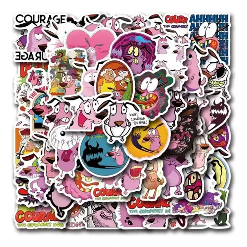 Coraje El Perro Cobarde  - Set De 50 Stickers / Calcomanias 5