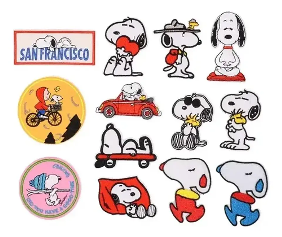 Snoopy / Set 13 Parches Bordados Para Ropa De Snoopy 1