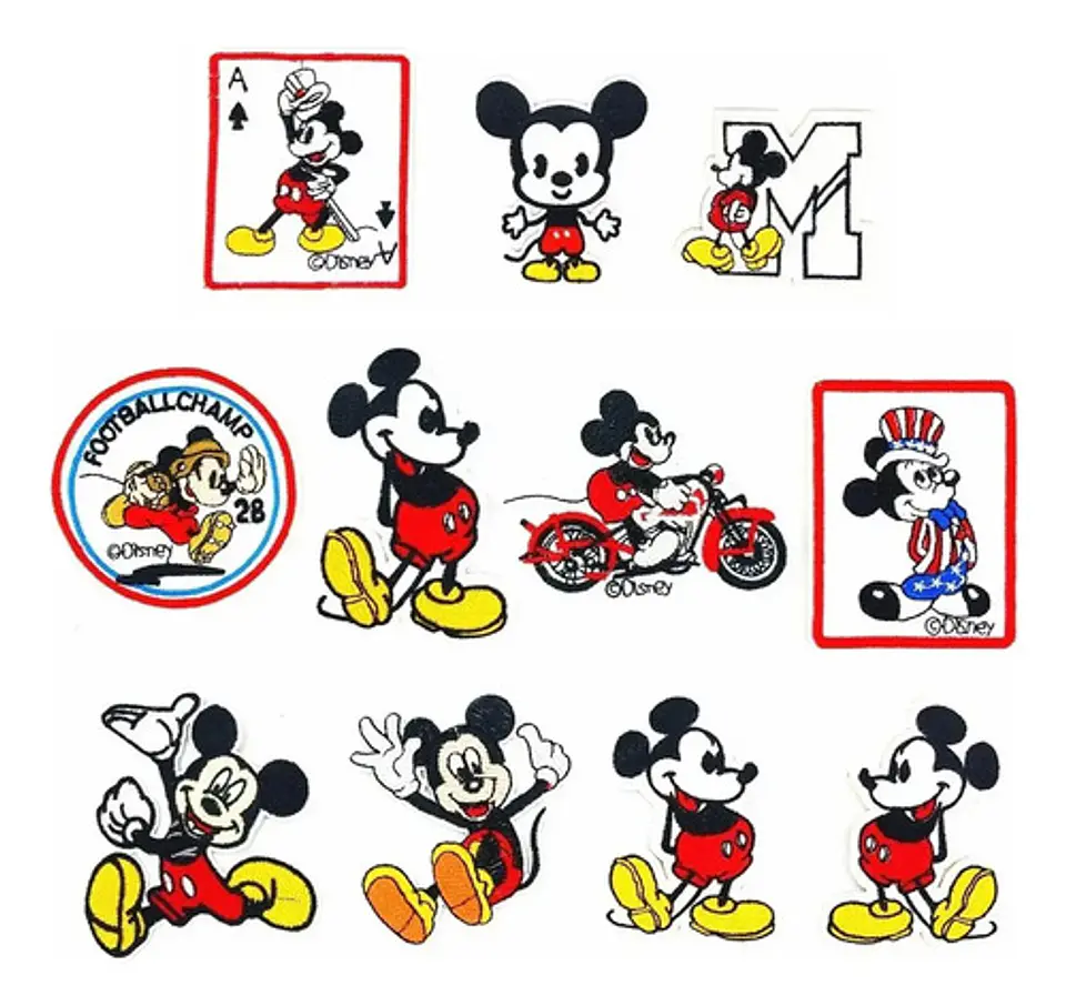 Mickey Mouse / Set 11 Parches Bordados Para Ropa De Mickey 1