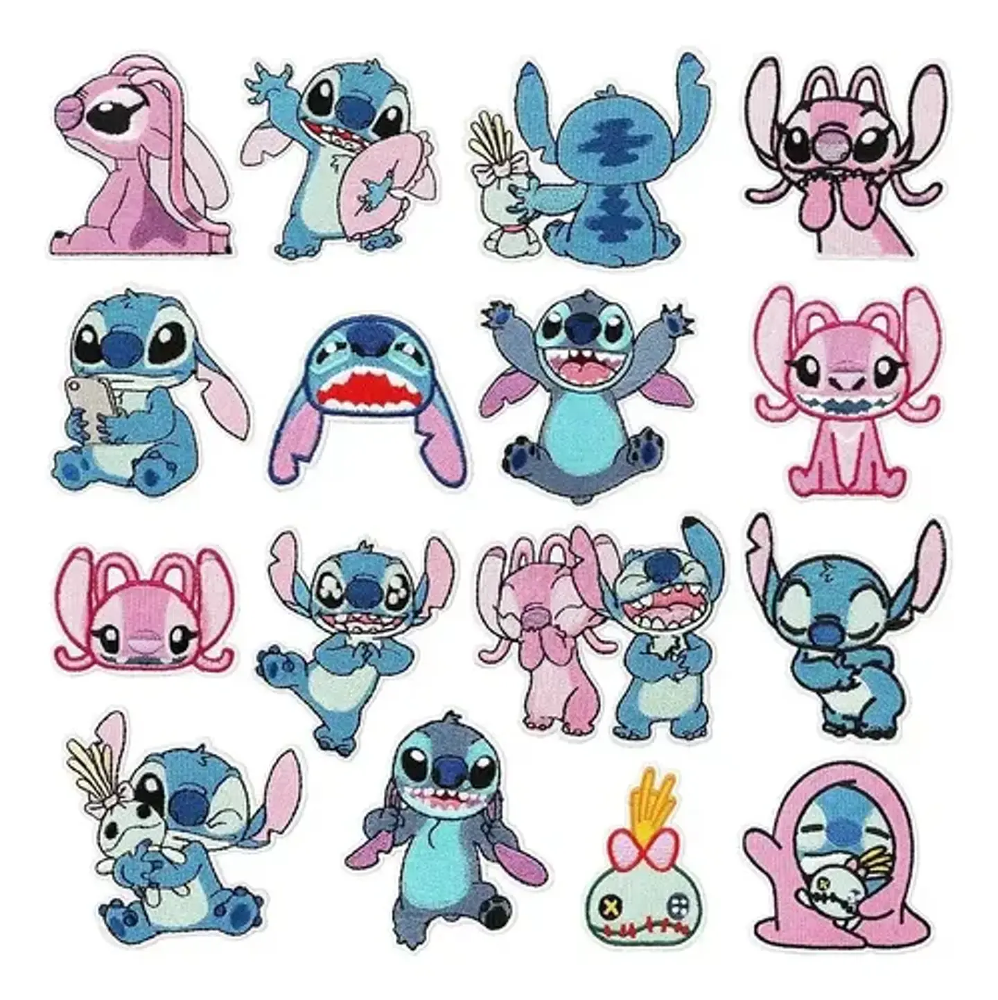 Stitch / Set 16 Parches Bordados Ropa De Stitch & Angel 1