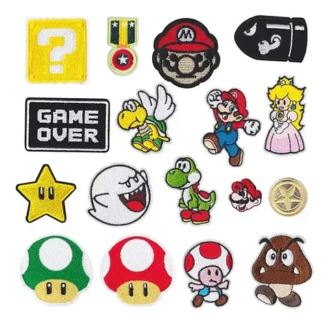 Mario Bros. / Set 17 Parches Bordados Para Ropa Super Mario
