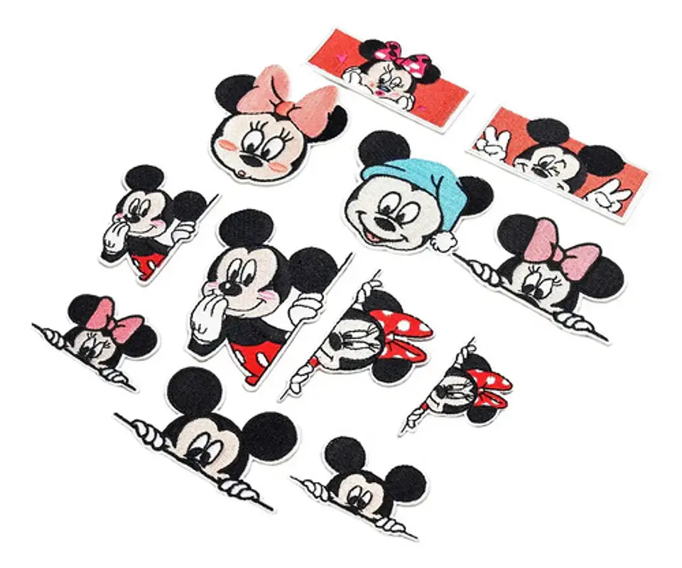 Minnie Y Mickey Mouse / Set 12 Parches Bordados Ropa Mickey 1