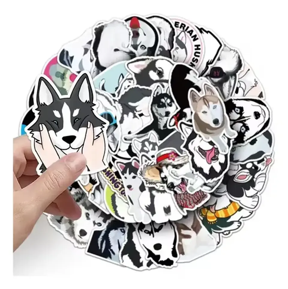 Perro Husky Siberiano - Set De 50 Stickers / Calcomanias 2