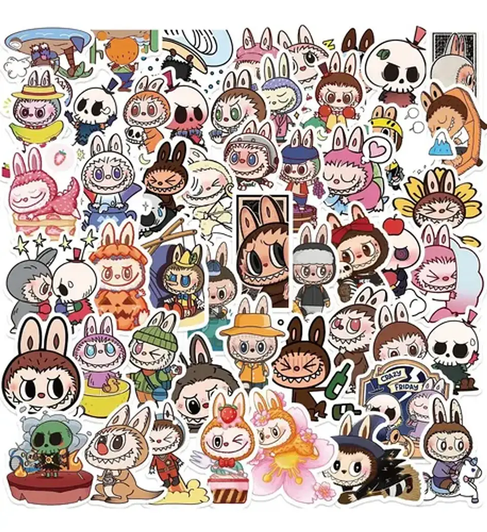 Labubu - Set De 50 Stickers / Calcomanías 3
