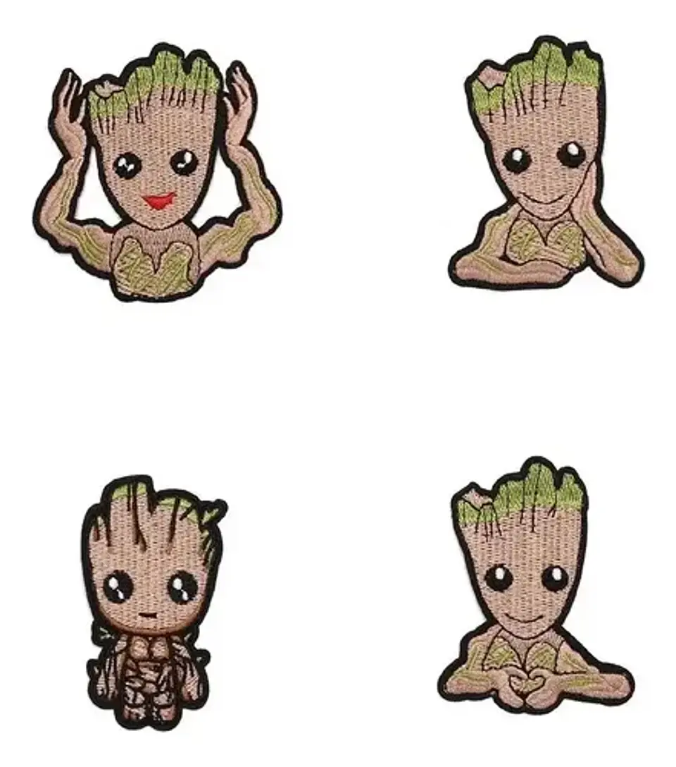I Am Groot / Set 4 Parches Bordados Para Ropa De I Am Groot 1