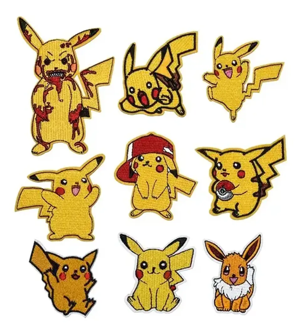 Pikachu / Set 25 Parches Bordados Para Ropa De Pikachu 3