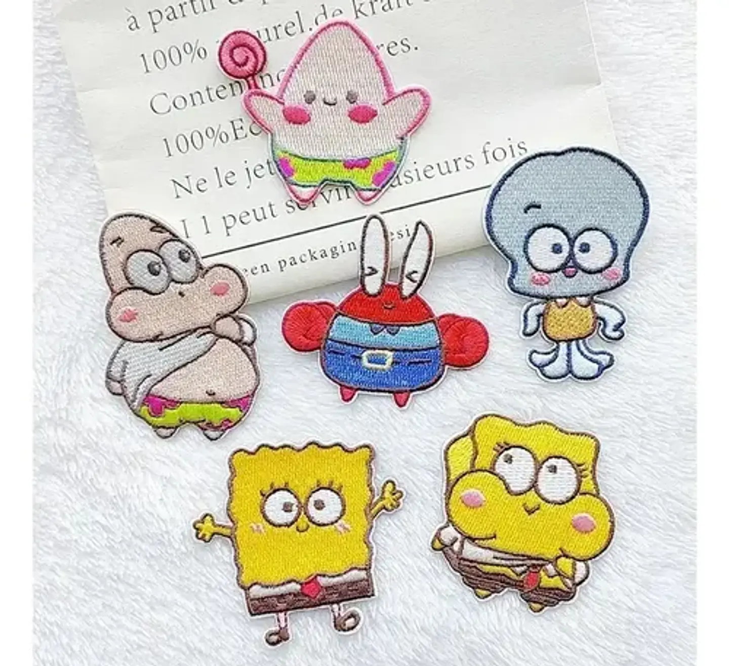 Bob Esponja / Set 6 Parches Bordados Para Ropa Bob Esponja 2