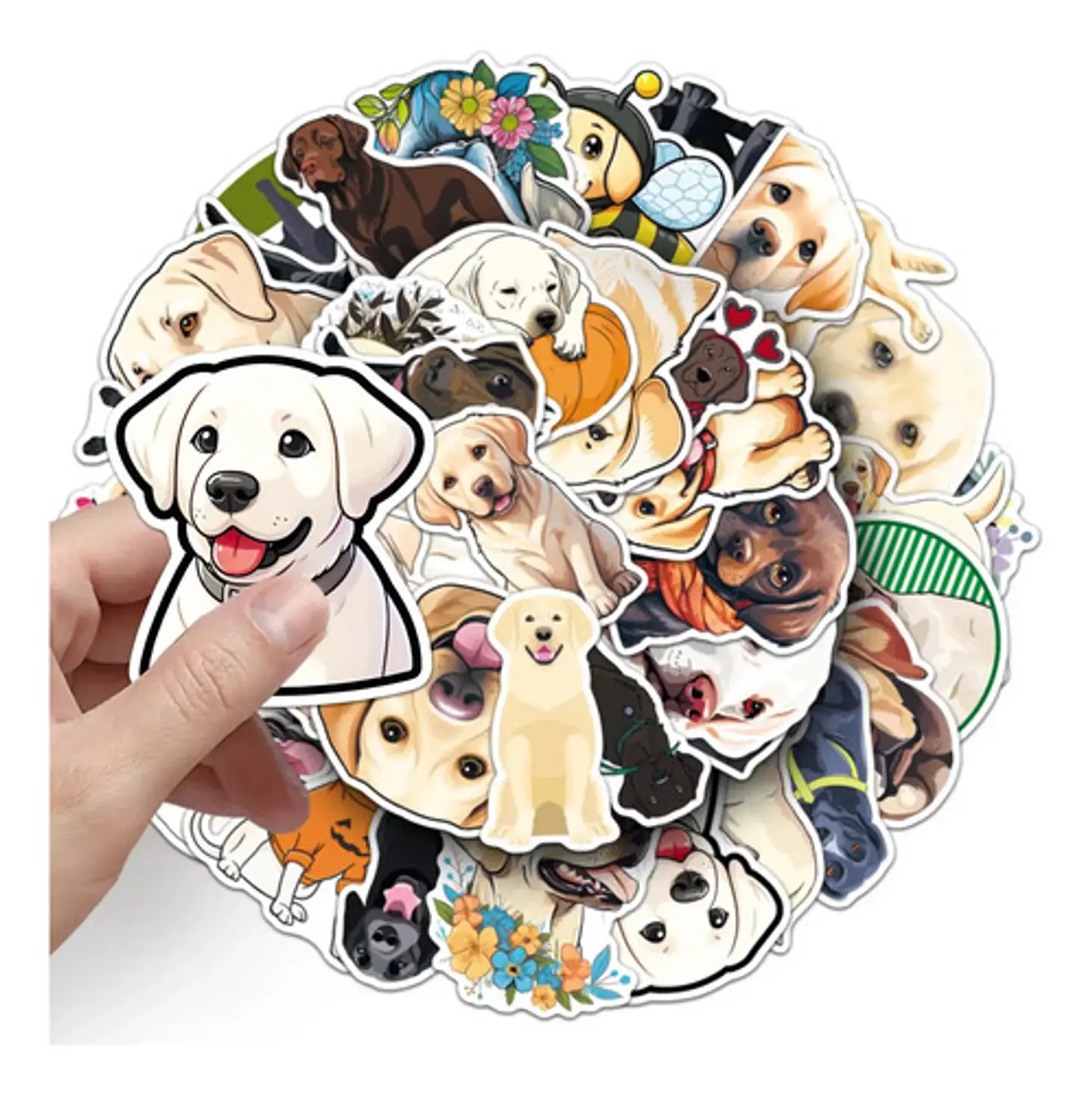 Perro Labrador Kawaii - Set De 50 Stickers / Calcomanias 3