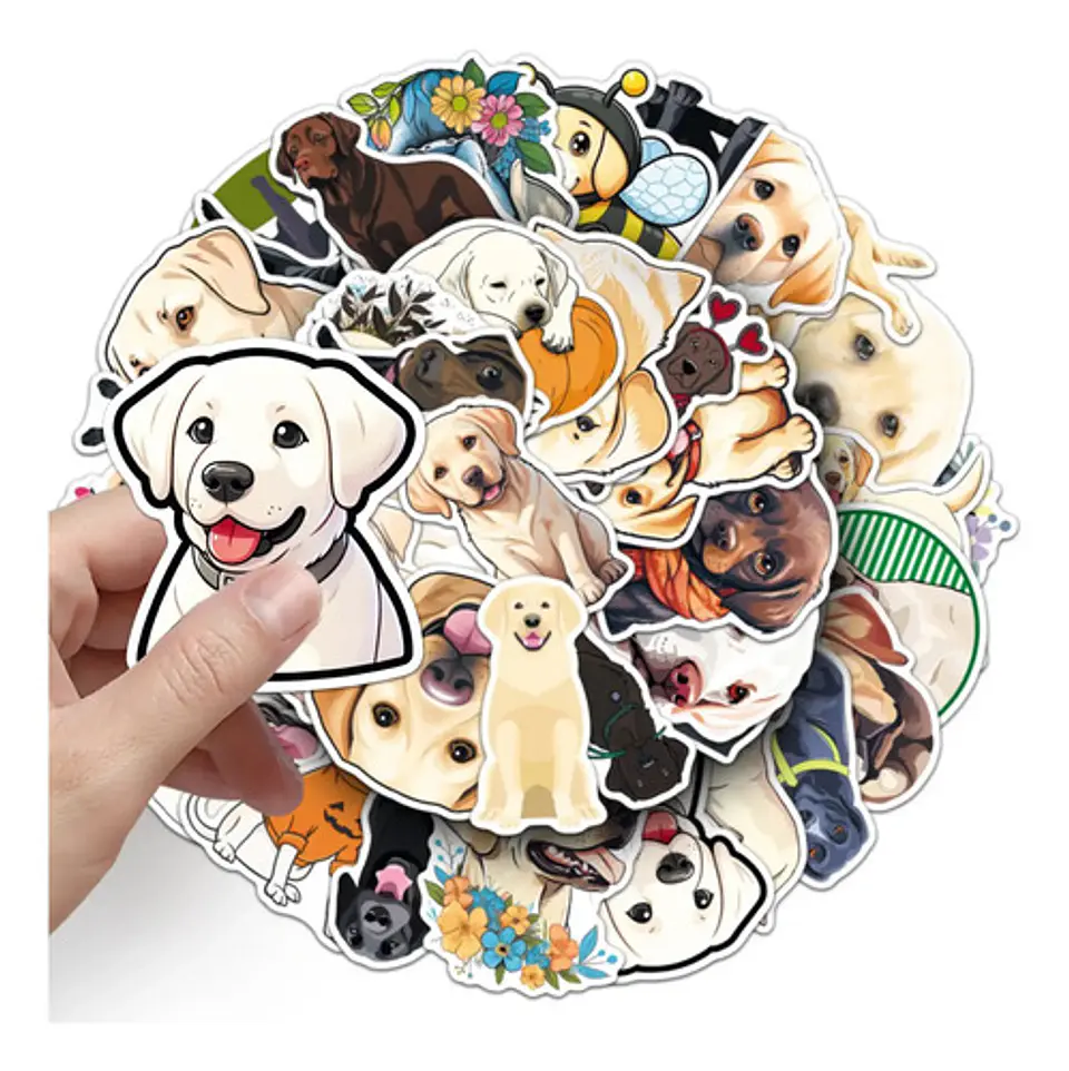 Perro Labrador Kawaii - Set De 50 Stickers / Calcomanias 3