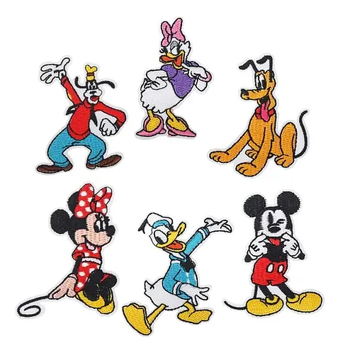 Mickey Mouse / Set 6 Parches Bordados Para Ropa De Mickey