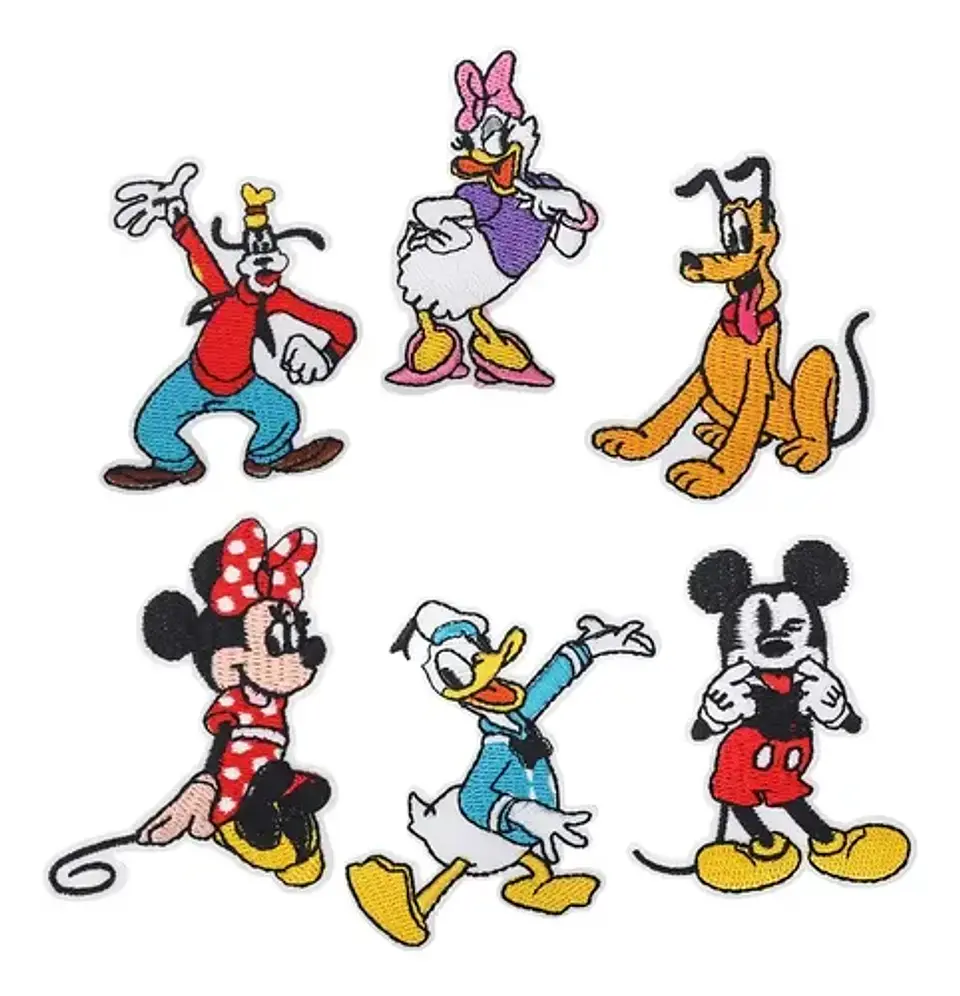 Mickey Mouse / Set 6 Parches Bordados Para Ropa De Mickey 1