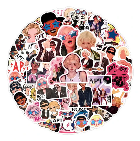 Apt Song Rosé - Set De 50 Stickers / Calcomanias